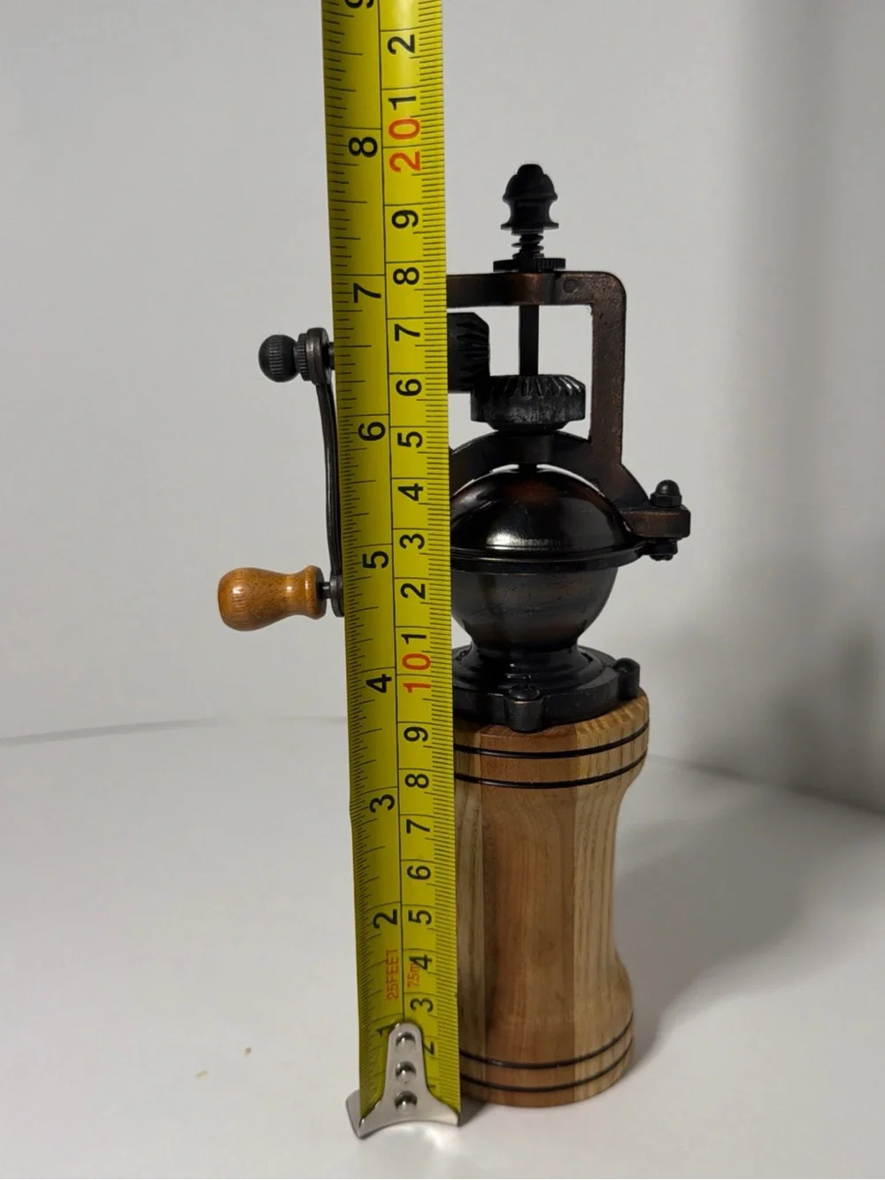 Wood and Metal Manual Pepper Mill Grinder - Natural Wood